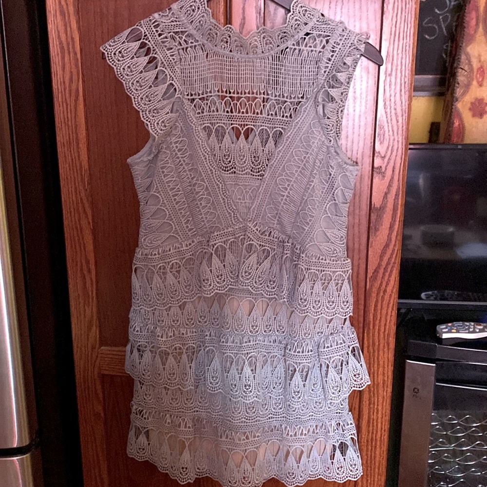 Romeo & Juliet Couture Seafoam Lace dress